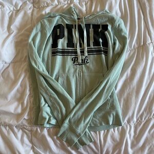 Light blue Victoria secret PINK Zip-Up Hoodie